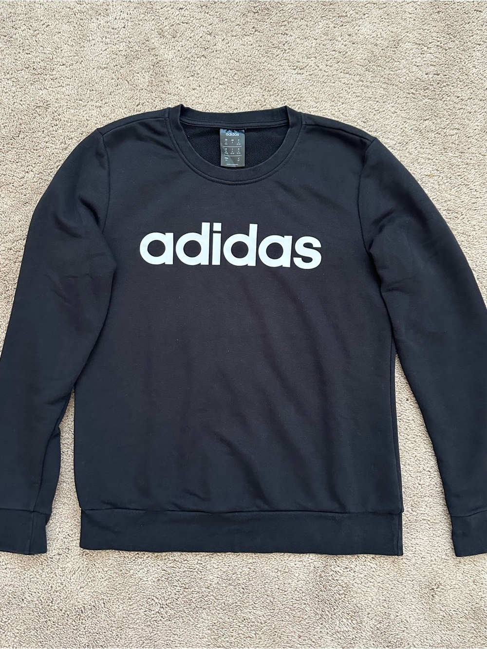 adidas Black Crewneck Sweatshirt with White Logo woman’s size small